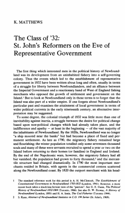 The Class of `32: St. John`s Reformers on the Eve of Representative
