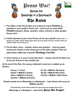 Penny War! - Blessings in a Backpack