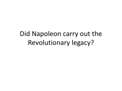Did Napoleon carry out the Revolutionary legacy?