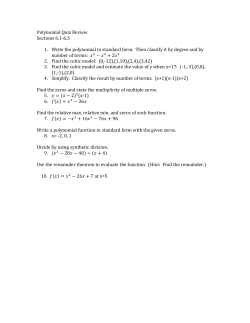 Polynomial Quiz Review Sections 6.1-‐6.3 1. Write the polynomial in