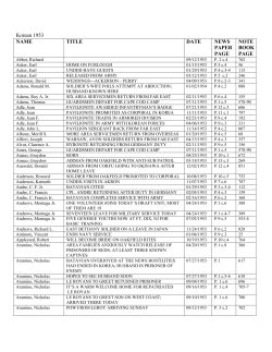 Korean War 1953 - Genesee County