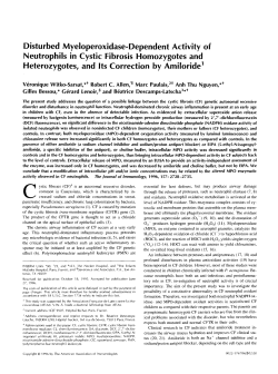 Disturbed Myeloperoxidase-Dependent Activity of