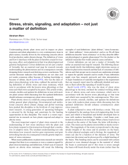 Stress, strain, signaling, and adaptation &ndash; not just