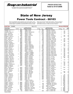 Power Tools Contract - State of New Jersey