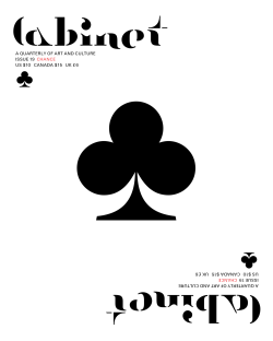 Page 1 CABINET a quarterly of art and culture Issue 19 chance us