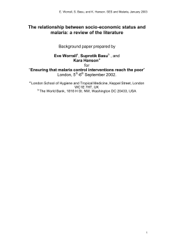 The relationship between socio-economic status and malaria: a