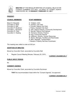 Minutes - City of North Vancouver