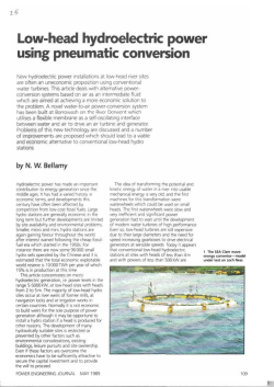 Low-head hydroelectric power using pneumatic conversion