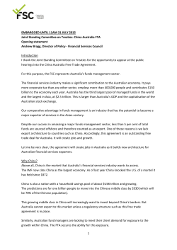 1 EMBARGOED UNTIL 11AM 31 JULY 2015 Joint Standing
