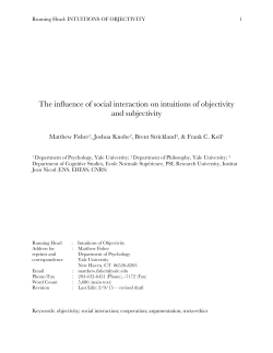 The influence of social interaction on intuitions of objectivity and