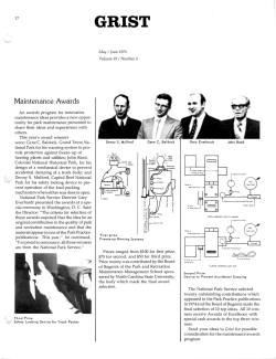 Maintenance Awards - National Park Service History