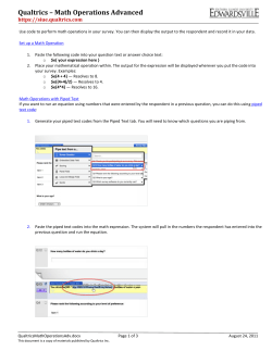 Qualtrics &ndash; Math Operations Advanced
