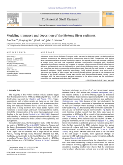 Modeling transport and deposition of the Mekong River sediment