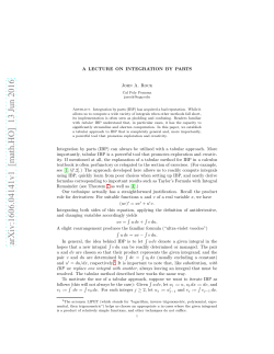 A Lecture on Integration by Parts