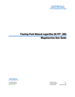 Floating Point Natural Logarithmic (ALTFP_LOG) Megafunction User