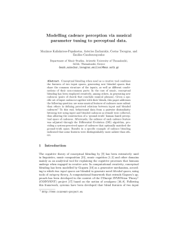 Modelling cadence perception via musical parameter