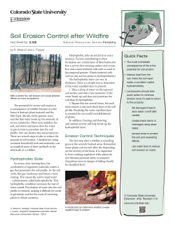 Soil Erosion Control after Wildfire