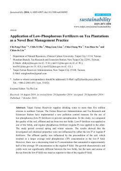Application of Low-Phosphorous Fertilizers on Tea Plantations as a