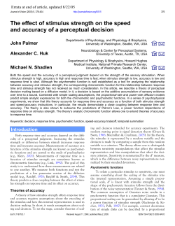 The effect of stimulus strength on the speed and accuracy of a