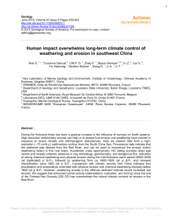 Human impact overwhelms long-term climate control of weathering