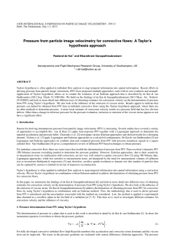 A Taylor`s hypothesis approach