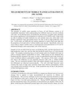 2015: Measurements of Mobile Water Saturation in Oil Sands