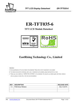 3.5 inch 320x480 Dots TFT LCD Display Datasheet