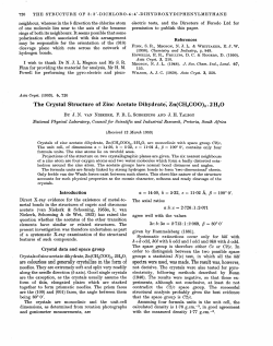 The crystal structure of zinc acetate dihydrate