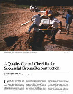 A Quality Control Checklist for Successful Greens Reconstruction