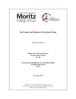 The Promise and Problems of Provisional Voting