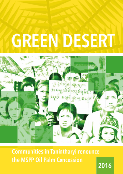 Green Deserts: Communities in Tanintharyi renounce the MSPP Oil