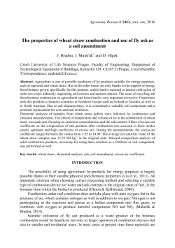The properties of wheat straw combustion and use of fly ash as a