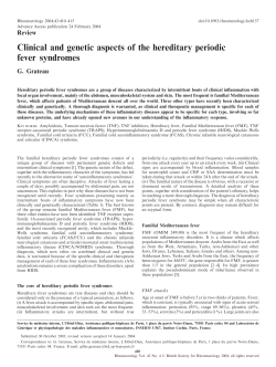 Clinical and genetic aspects of the hereditary periodic fever