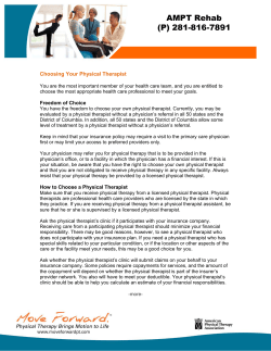 Choosing Your Physical Therapist