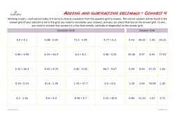 Adding and subtracting decimals - Connect 4
