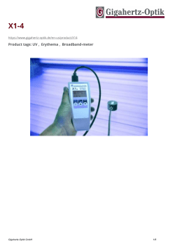 Product tags: UV , Erythema , Broadband-meter - Gigahertz