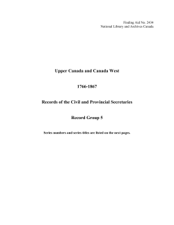 Upper Canada and Canada West 1766