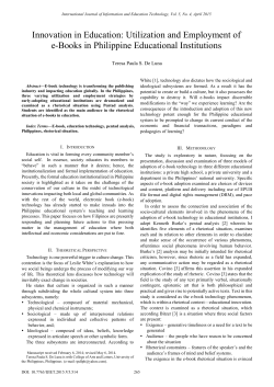 Innovation in Education: Utilization and Employment of e
