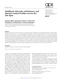 Childhood Adversity, Self-Esteem, and Diurnal Cortisol