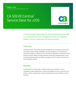CA SOLVE:Central Service Desk for z/OS