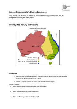 Lesson two: Australia`s Diverse Landscape Overlay Map