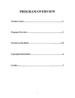 program overview - by Page Turner Adventures