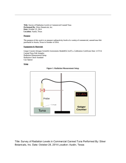 Title: Survey of Radiation Levels in Commercial Canned Tuna