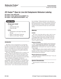 ER-Tracker Dyes for Live-Cell Endoplasmic Reticulum Labeling