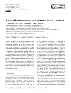 Northern Hemisphere temperature patterns in the last 12 centuries