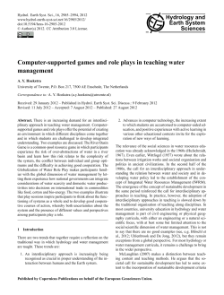 Computer-supported games and role plays in teaching water