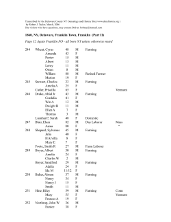 Town of Franklin - 1860 Federal Census