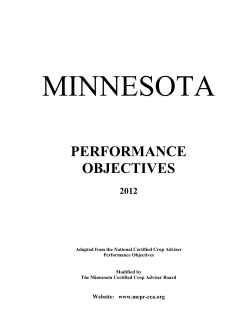 performance objectives - Certified Crop Adviser