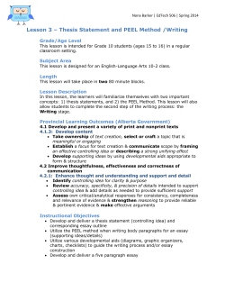 Lesson 3 &ndash; Thesis Statement and PEEL Method /Writing