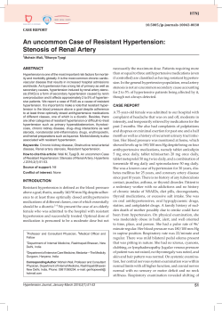 An uncommon Case of Resistant Hypertension: Stenosis of Renal